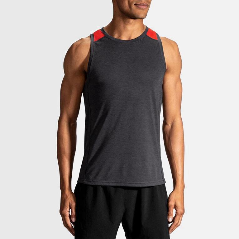 Brooks Distance - Camiseta Sin Mangas Hombre - Gris (YV1396028)